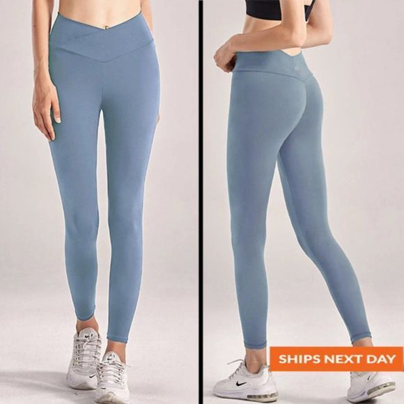 High-Rise Crossover Waist Four-Way Stretch Legging - Ultra Soft Leggings - Picture 1 of 4